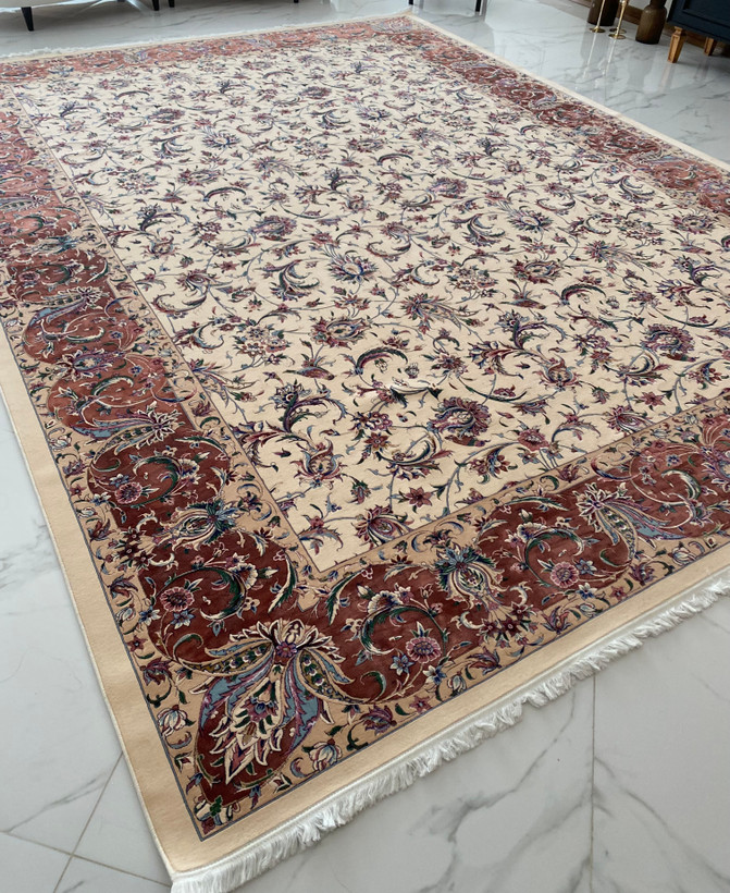 یک تخته فرش ۱۲متری ابریشم آکرلیک ۱۲۵۰شانه نو