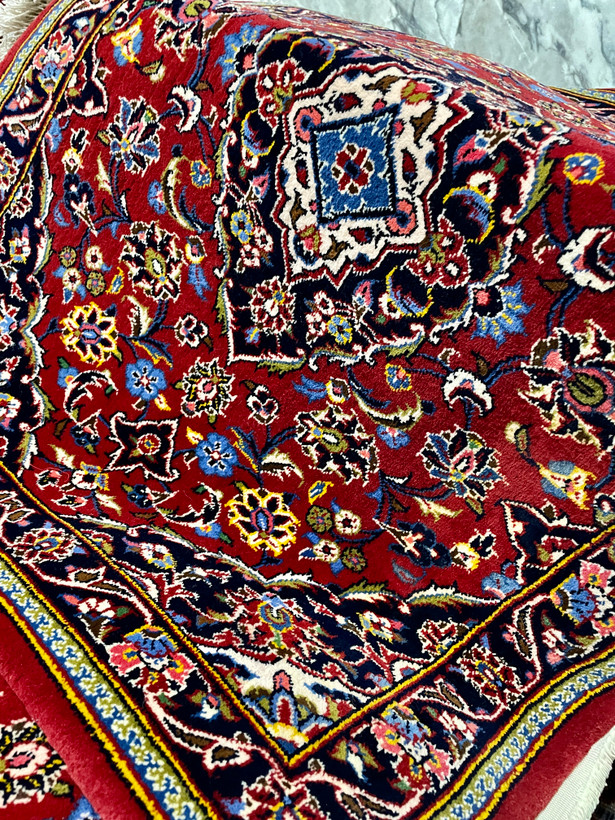 چهار تخته پشتی یک نقشه لاکی کرک دستبافت کاشان