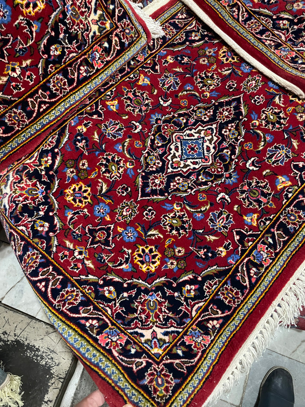 چهار تخته پشتی یک نقشه لاکی کرک دستبافت کاشان