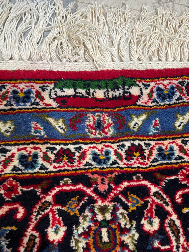 فرش ۶ متری دستبافت کاشان لاکی قطبی کاشان در حد نو