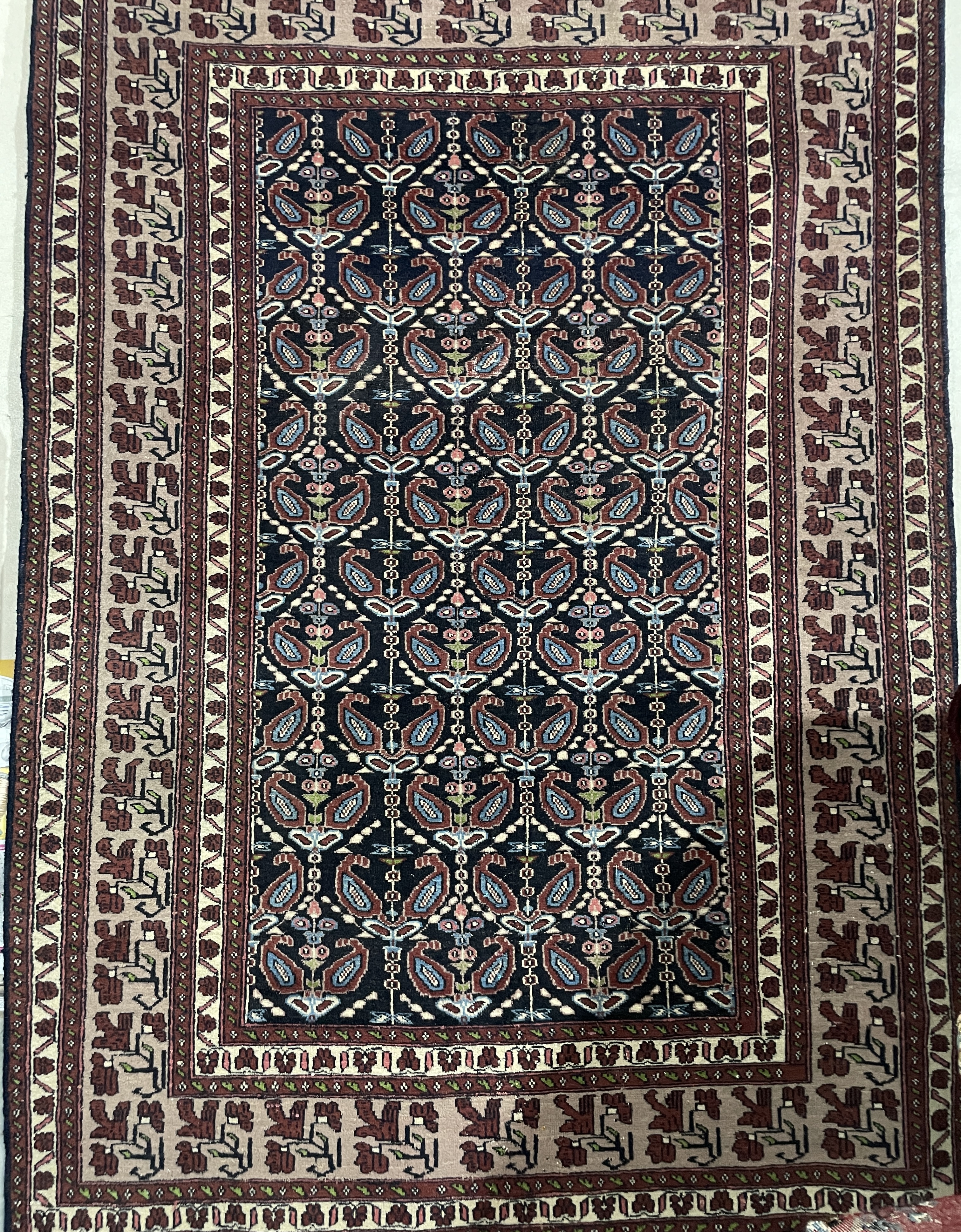 قالیچه دستبافت سرمه ای سالم