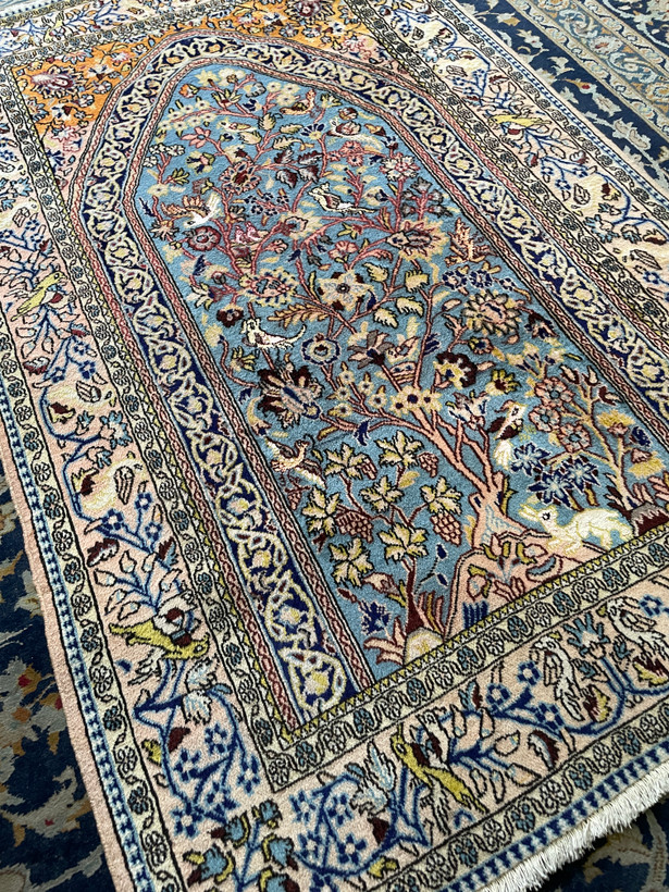 ذرع و نیم دستبافت اصفهان ابریشم دار سالم و خوابدار