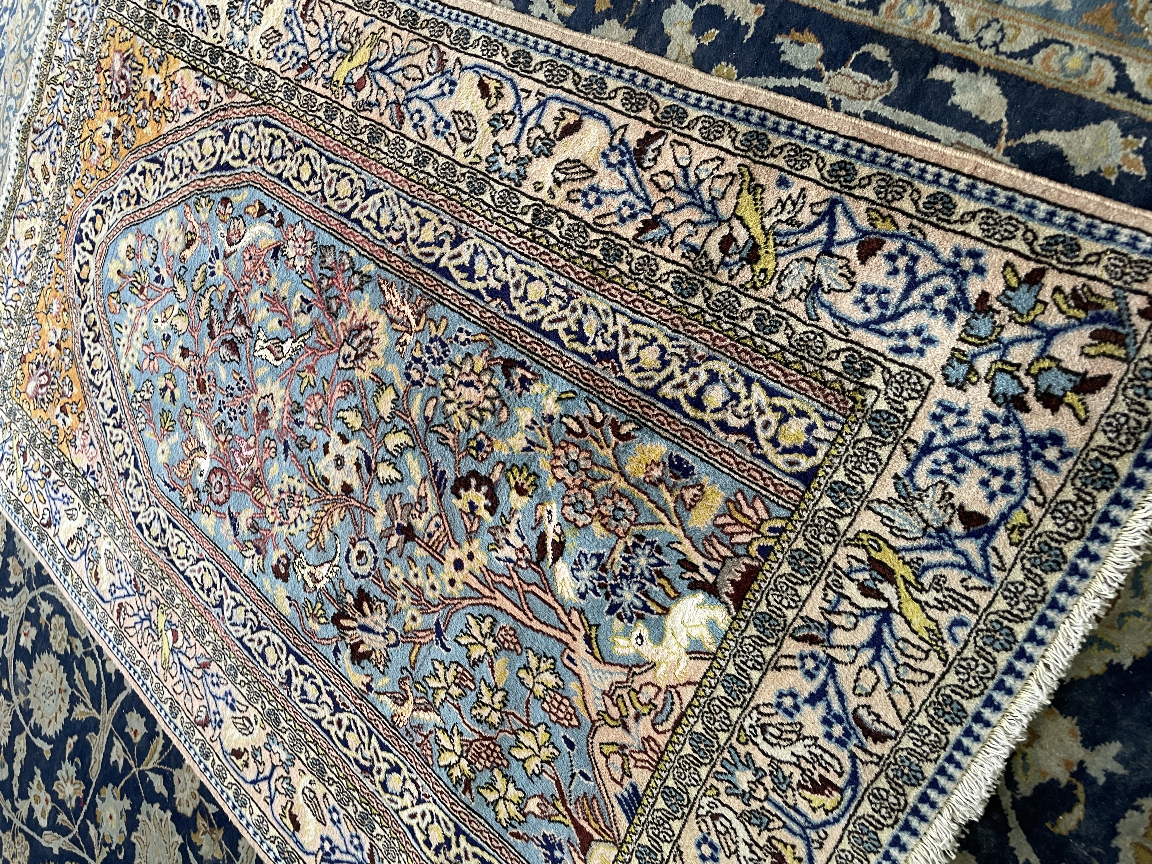 ذرع و نیم دستبافت اصفهان ابریشم دار سالم و خوابدار