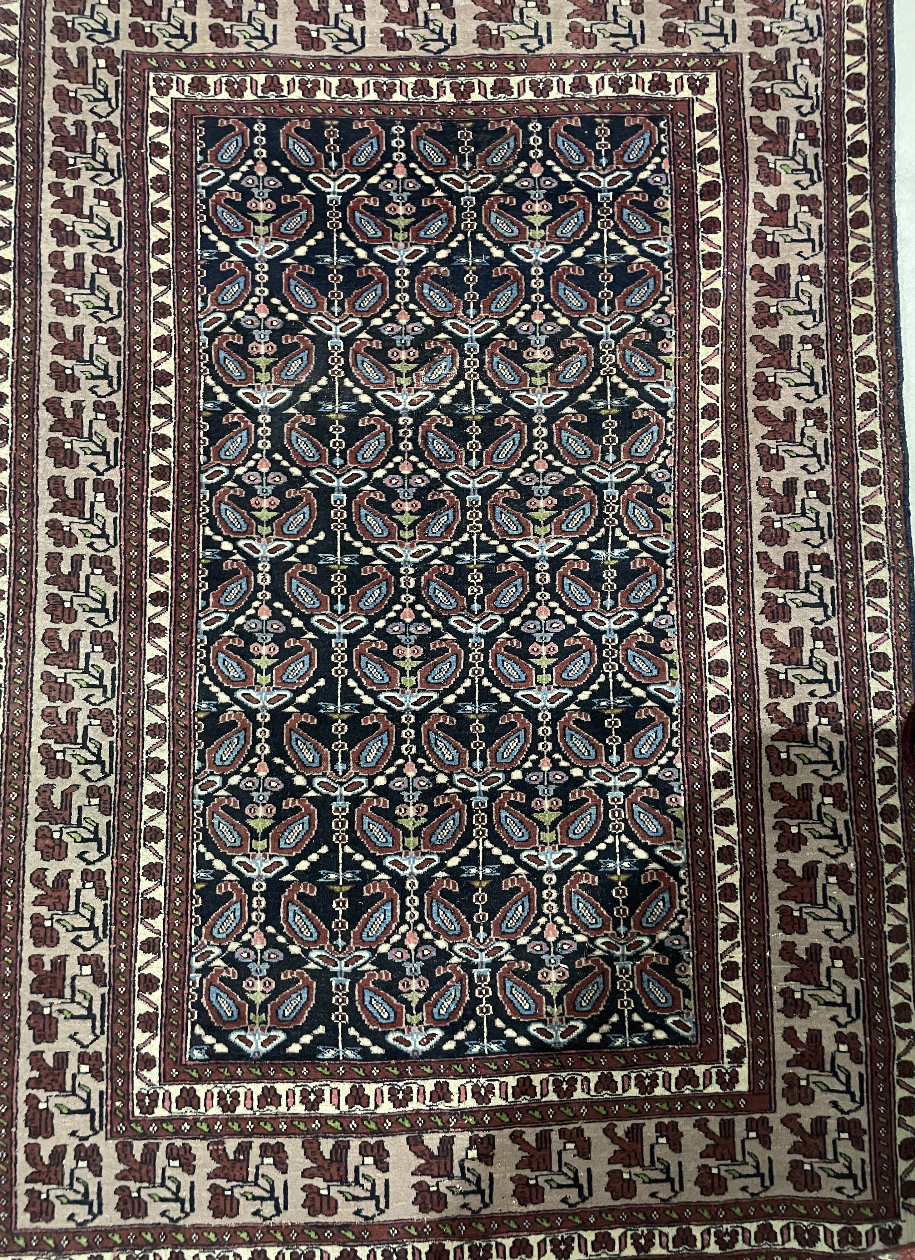 قالیچه دستبافت سرمه ای افشان